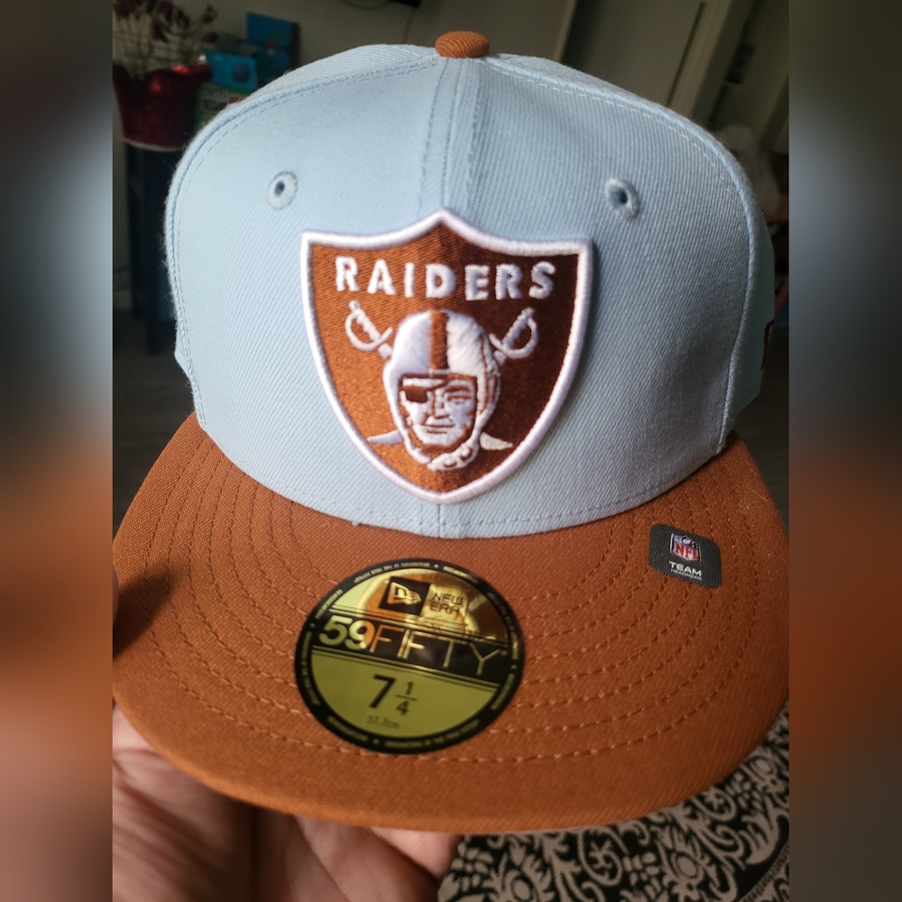New Era Blue and Brown Raiders Cap